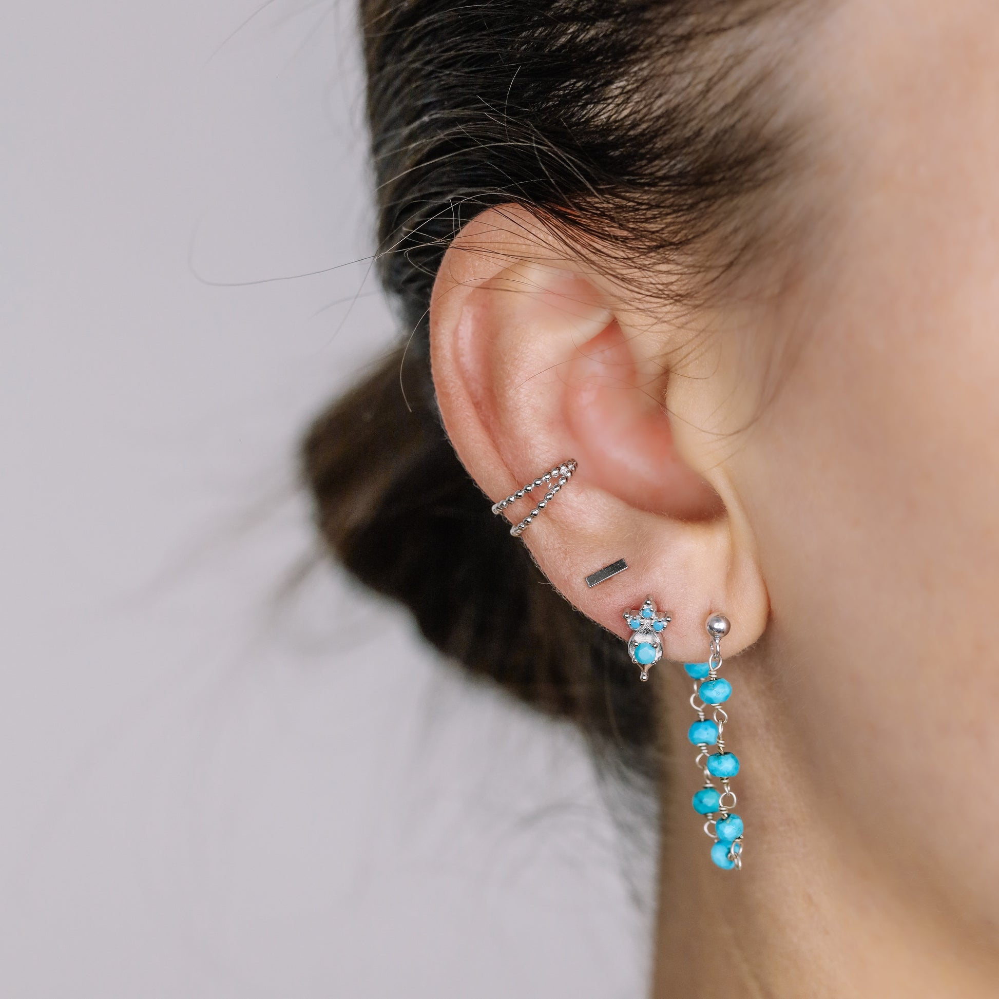 Simple Dangle Earrings • Turquoise Stud Earrings • Silver, Gold, Rose Gold • BYSDMJEWELS