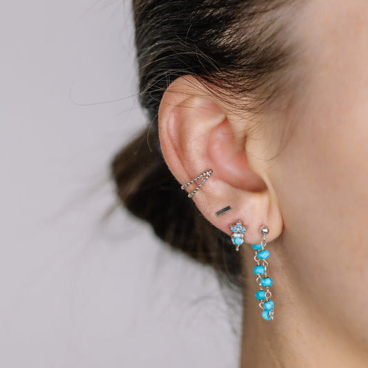 Simple Dangle Earrings • Turquoise Stud Earrings • Silver, Gold, Rose Gold • BYSDMJEWELS