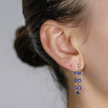 Load image into Gallery viewer, Simple Chain Dangle Earrings • Purple Dangle Earrings • Silver, Gold, Rose Gold • BYSDMJEWELS
