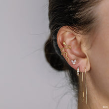 Load image into Gallery viewer, Simple Long Ear Threader, Gold, Silver BYSDMJEWELS
