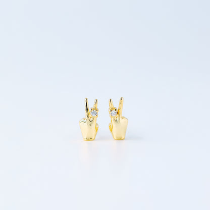 Victory Hand Earrings, V Earrings, Fighting, Peace Sign Earrings, Peace Fingers, Gift for Her, Sold Individually, BYSDMJEWELS