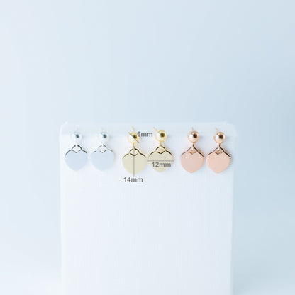 Dangle Heart Stud Earrings Rose Gold Heart Earrings Teeny Tiny Heart Earrings Gold Heart Stud Earrings Silver Tiffany Heart Earrings