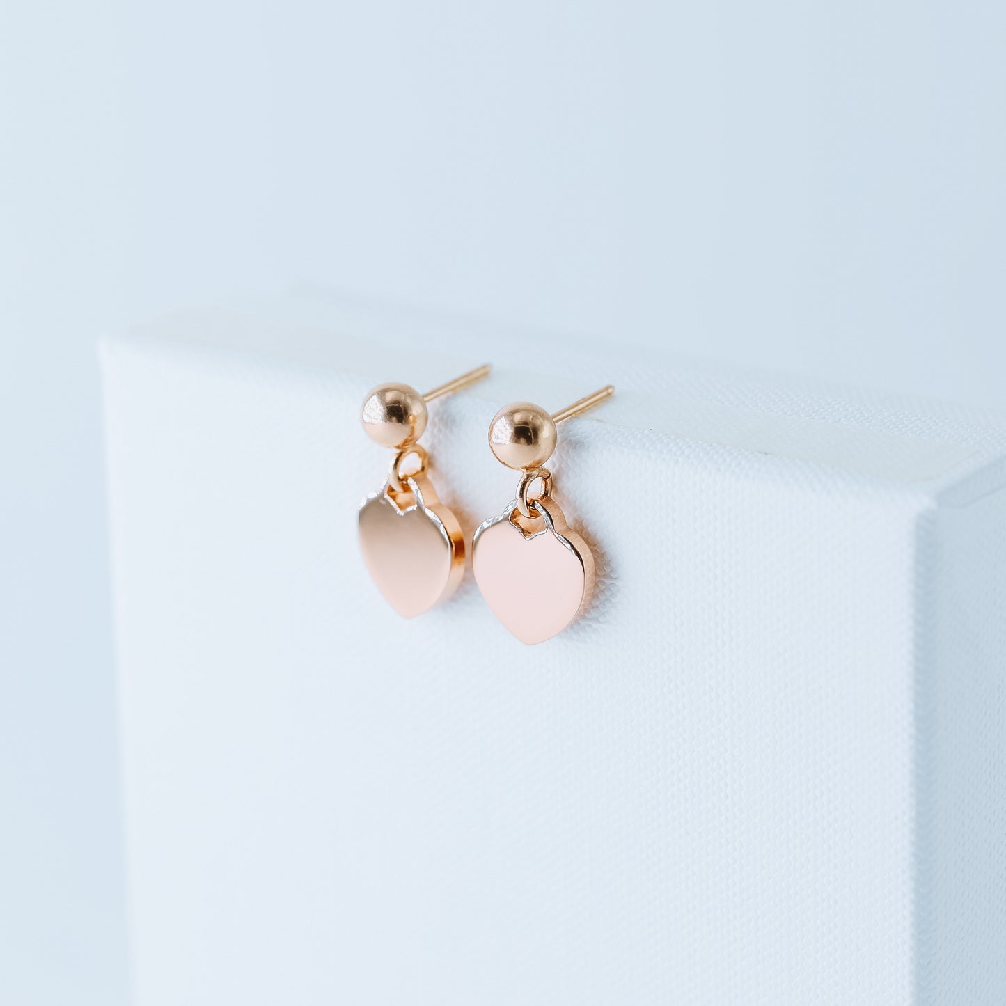 Dangle Heart Stud Earrings Rose Gold Heart Earrings Teeny Tiny Heart Earrings Gold Heart Stud Earrings Silver Tiffany Heart Earrings