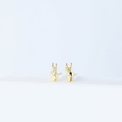 Victory Hand Earrings, V Earrings, Fighting, Peace Sign Earrings, Peace Fingers, Gift for Her, Sold Individually, BYSDMJEWELS