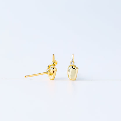 Fuck Off Earrings, Adult Quirky Earrings, Middle Finger Fuck Off Jewelry, Feminist Women's Funny Gift, Sold Individually, BYSDMJEWELS