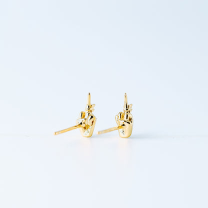 Fuck Off Earrings, Adult Quirky Earrings, Middle Finger Fuck Off Jewelry, Feminist Women's Funny Gift, Sold Individually, BYSDMJEWELS