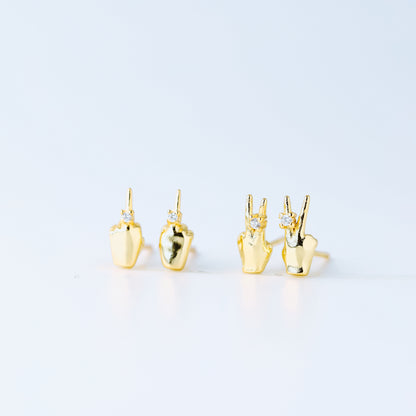 Fuck Off Earrings, Adult Quirky Earrings, Middle Finger Fuck Off Jewelry, Feminist Women's Funny Gift, Sold Individually, BYSDMJEWELS