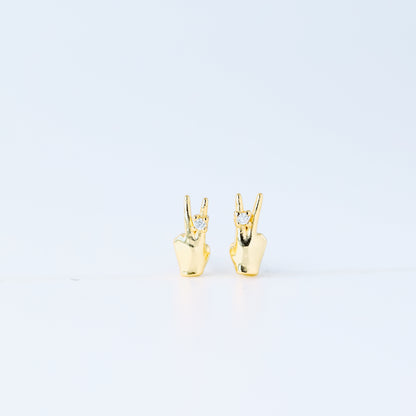 Victory Hand Earrings, V Earrings, Fighting, Peace Sign Earrings, Peace Fingers, Gift for Her, Sold Individually, BYSDMJEWELS