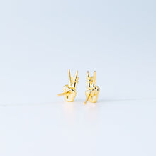 Load image into Gallery viewer, Victory Hand Earrings, V Earrings, Fighting, Peace Sign Earrings, Peace Fingers, Gift for Her, Sold Individually, BYSDMJEWELS
