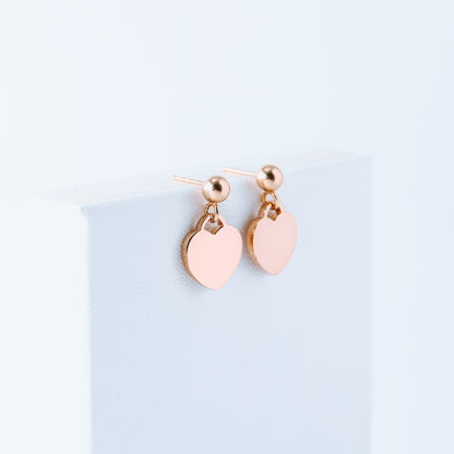 Dangle Heart Stud Earrings Rose Gold Heart Earrings Teeny Tiny Heart Earrings Gold Heart Stud Earrings Silver Tiffany Heart Earrings