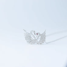 Load image into Gallery viewer, Two Swans in Love, Minimal Swan Necklaces for Women, Swan Pendant, Gift for Daughter, Best Friend Birthday Gift for Her, Silver, BYSDMJEWELS
