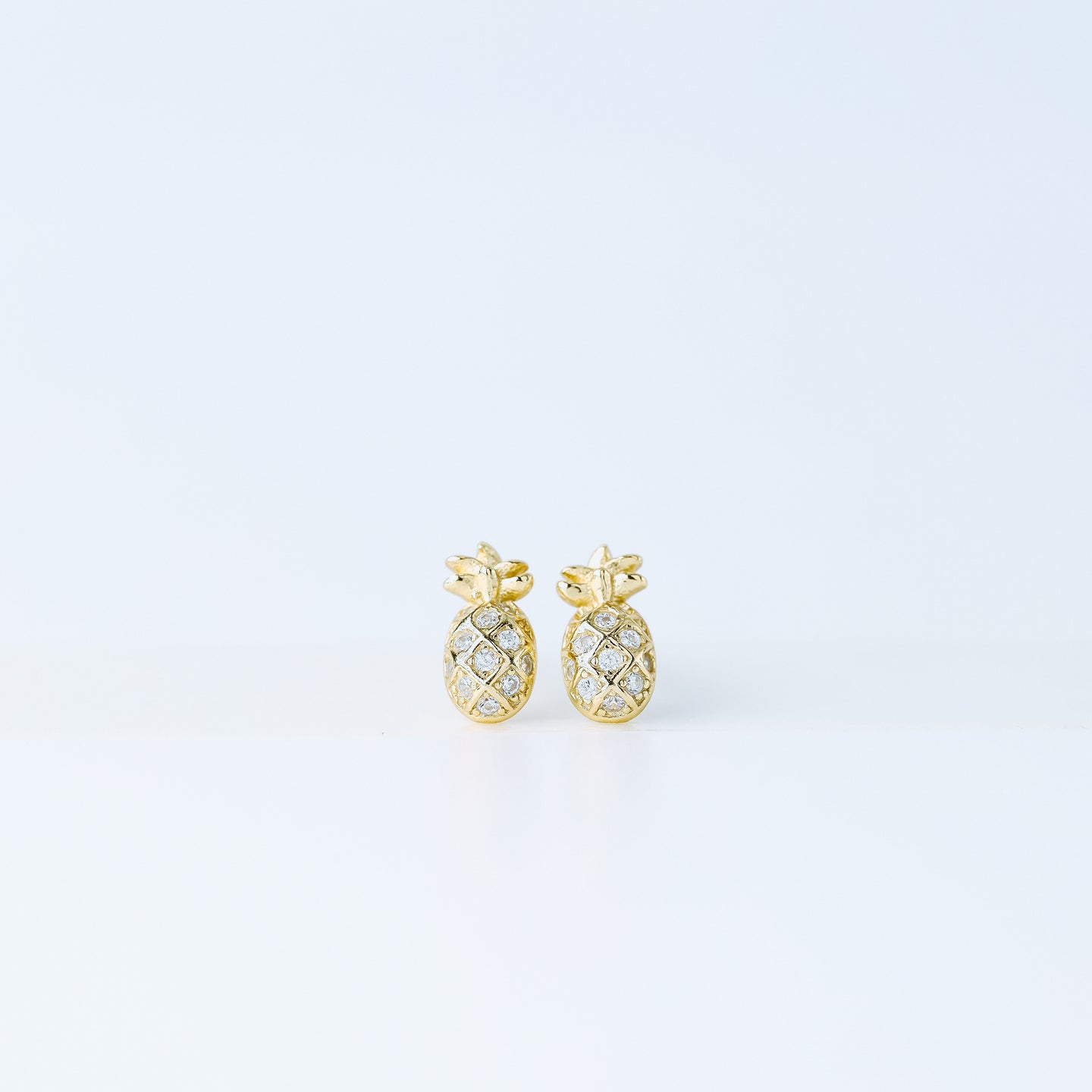 Tiny Pineapple Stud Earrings, Gold, Silver, BYSDMJEWELS