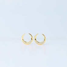 Load image into Gallery viewer, Moon Stud Earrings, Silver, Gold, BYSDMJEWELS
