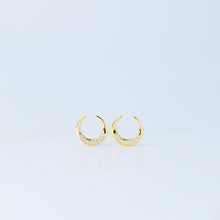 Load image into Gallery viewer, Moon Stud Earrings, Silver, Gold, BYSDMJEWELS
