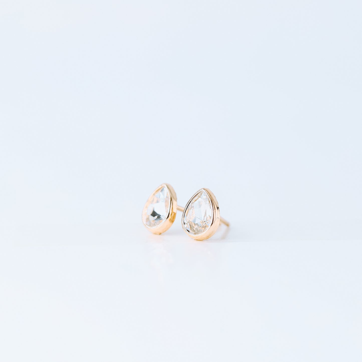 Dainty Teardrop Stud Earrings, Silver, Rose Gold, BYSDMJEWELS