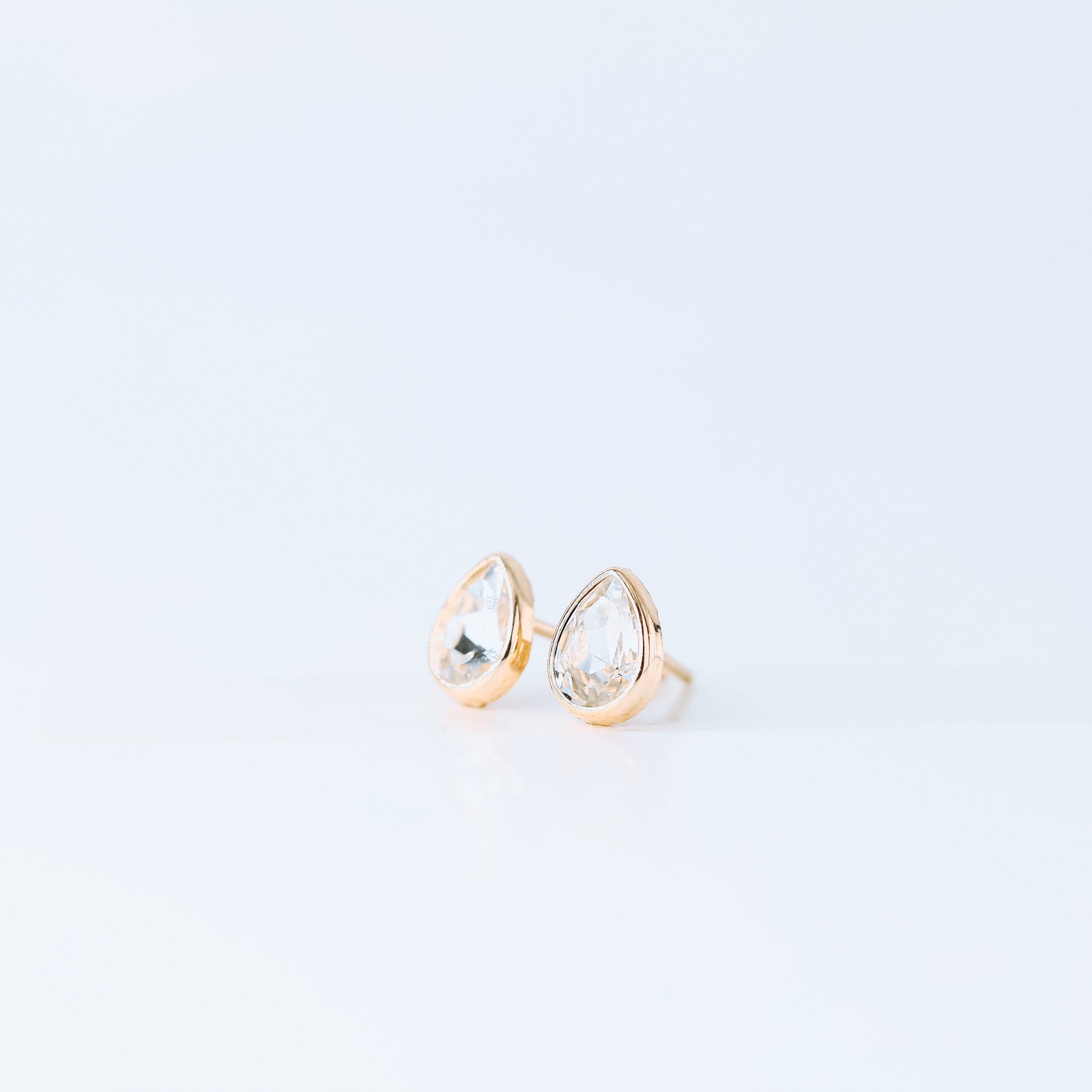 Dainty Teardrop Stud Earrings, Silver, Rose Gold, BYSDMJEWELS