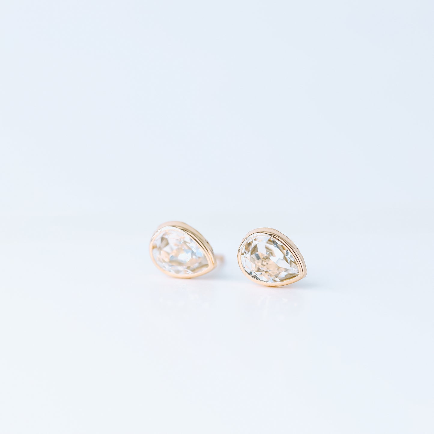 Dainty Teardrop Stud Earrings, Silver, Rose Gold, BYSDMJEWELS