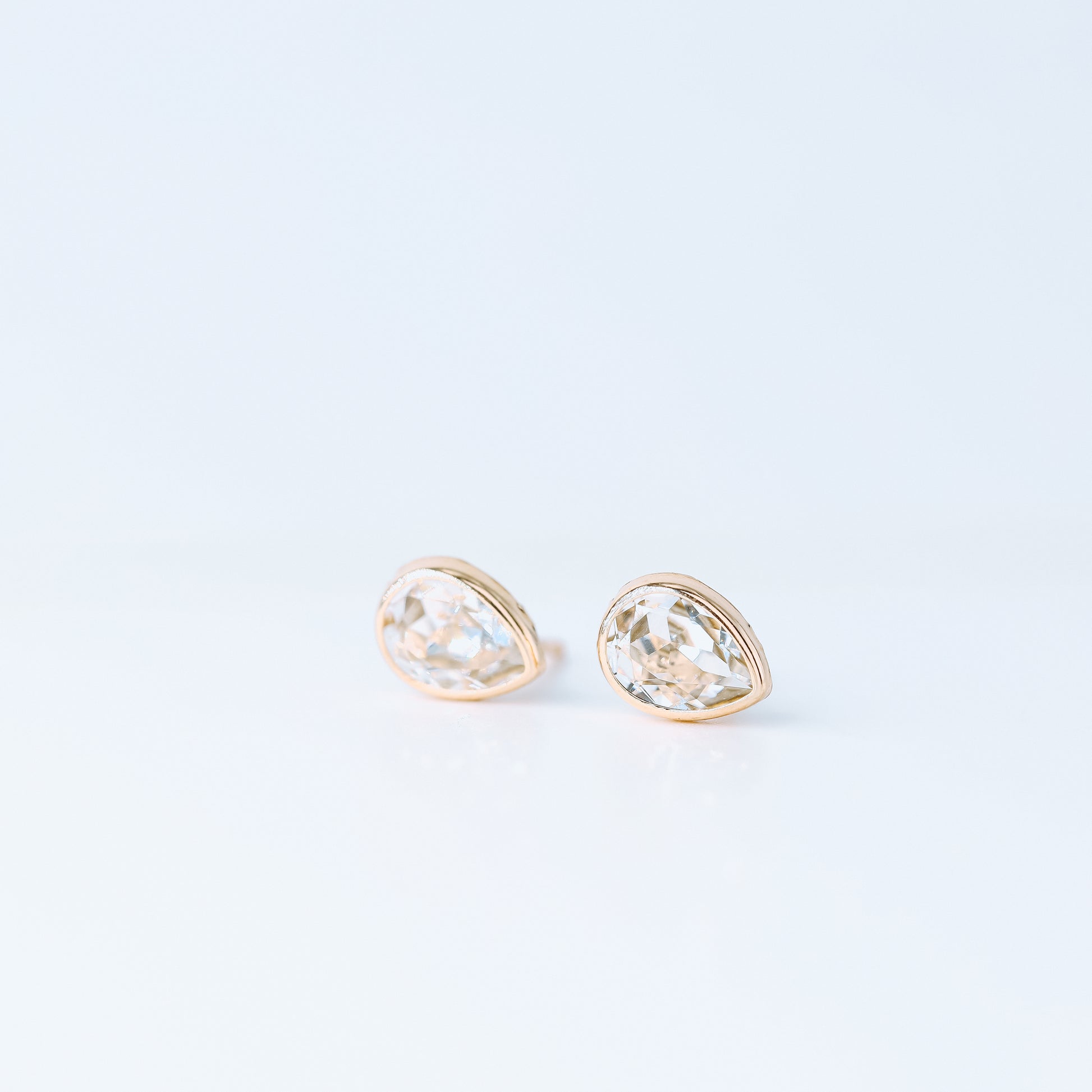 Dainty Teardrop Stud Earrings, Silver, Rose Gold, BYSDMJEWELS