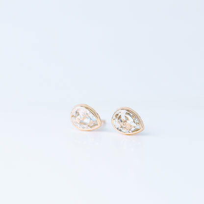 Dainty Teardrop Stud Earrings, Silver, Rose Gold, BYSDMJEWELS