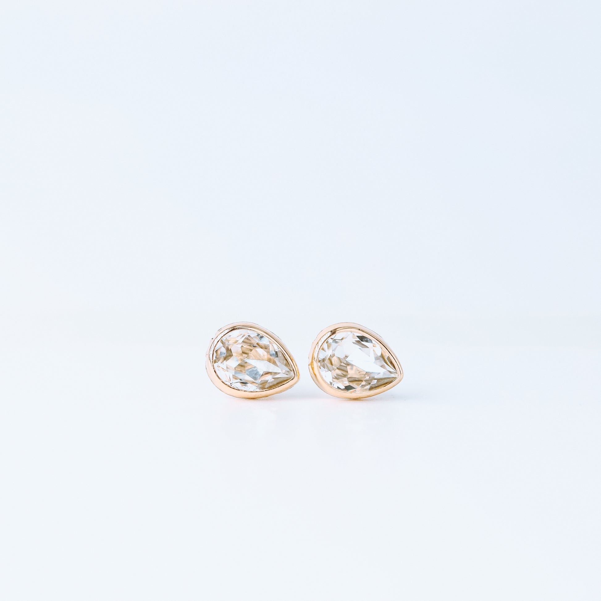 Dainty Teardrop Stud Earrings, Silver, Rose Gold, BYSDMJEWELS