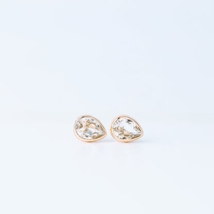 Dainty Teardrop Stud Earrings, Silver, Rose Gold, BYSDMJEWELS