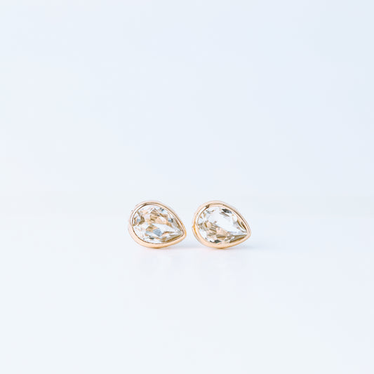 Dainty Teardrop Stud Earrings, Silver, Rose Gold, BYSDMJEWELS