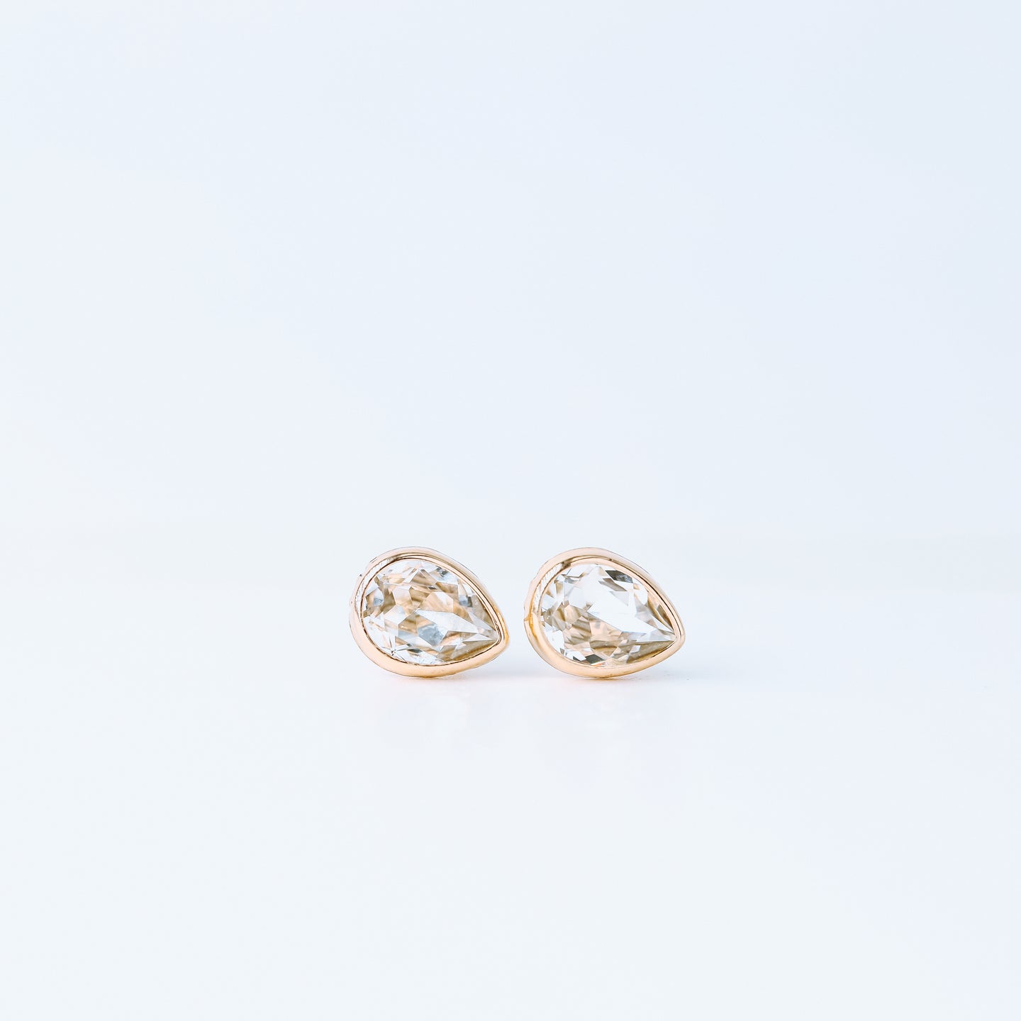 Dainty Teardrop Stud Earrings, Silver, Rose Gold, BYSDMJEWELS