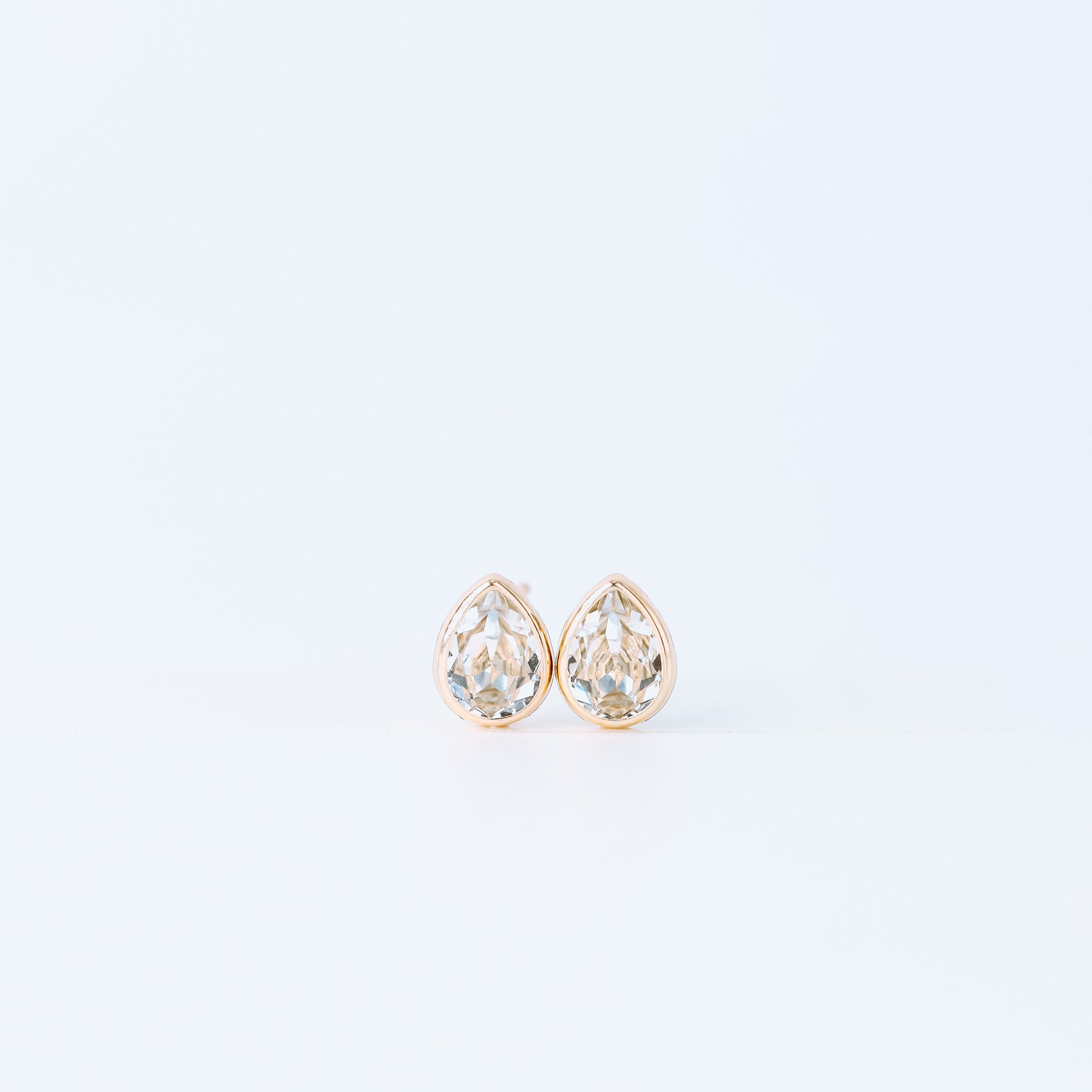 Dainty Teardrop Stud Earrings, Silver, Rose Gold, BYSDMJEWELS