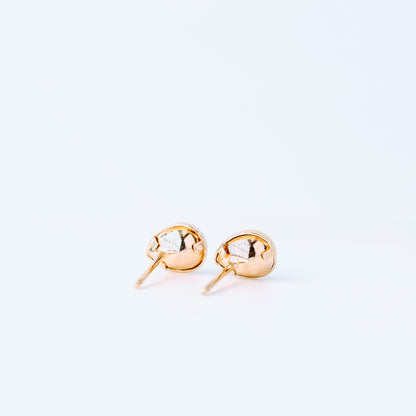 Dainty Teardrop Stud Earrings, Silver, Rose Gold, BYSDMJEWELS
