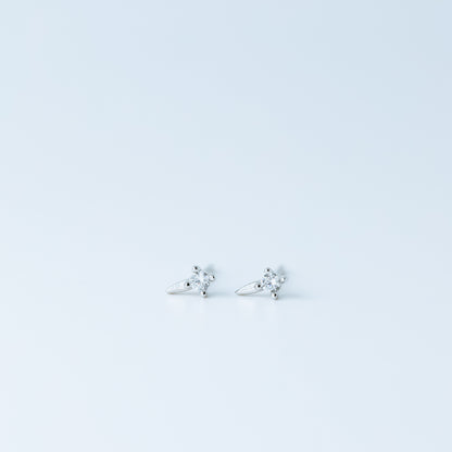 Dainty CZ Spike Stud Earrings, Helix Small Cone Post Stud Earrings, Cartilage Tragus Studs, Second Hole Earrings, BYSDMJEWELS