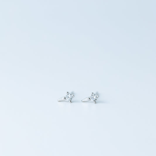 Dainty CZ Spike Stud Earrings, Helix Small Cone Post Stud Earrings, Cartilage Tragus Studs, Second Hole Earrings, BYSDMJEWELS
