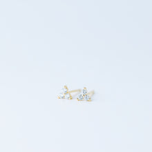 Load image into Gallery viewer, Tiny Clover Flower Stud Earrings, Silver, Gold, BYSDMJEWELS
