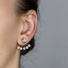 Load image into Gallery viewer, Tiny CZ Ear Jacket Earring • Front Back Earring • Rose Gold • BYSDMJEWELS
