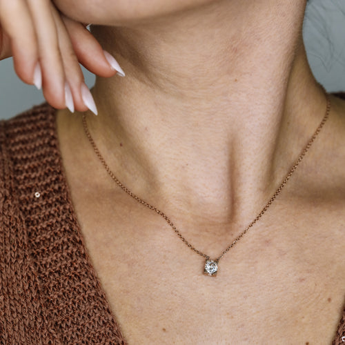 Dainty Diamond Necklace • Floating Diamond Solitaire Necklace • Minimalist Jewelry • Bridesmaid Necklace • Gift for Her • BYSDMJEWELS
