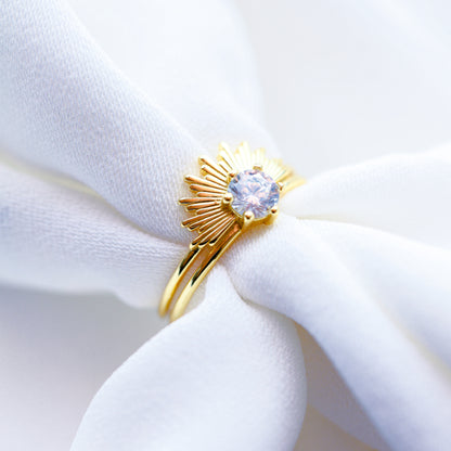 Dainty Sun Ring, Rising Sun Ring, Sunbeam Ring, Spike Ring, Celestial Ring, Gold Ring, Statement Ring, Simple Gold Ring, Stacking Ring