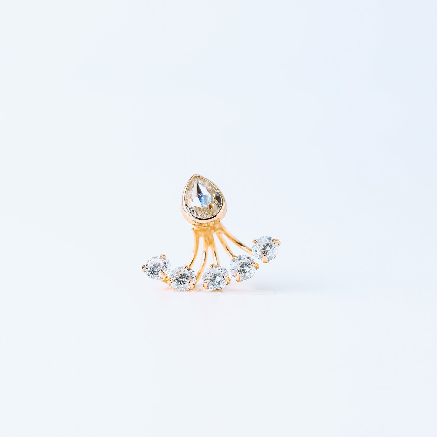 Tiny CZ Ear Jacket Earring • Front Back Earring • Rose Gold • BYSDMJEWELS