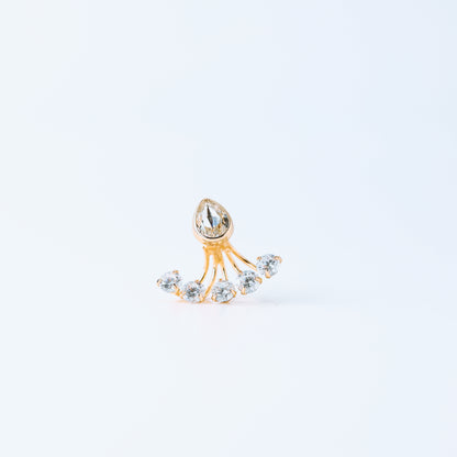 Tiny CZ Ear Jacket Earring • Front Back Earring • Rose Gold • BYSDMJEWELS