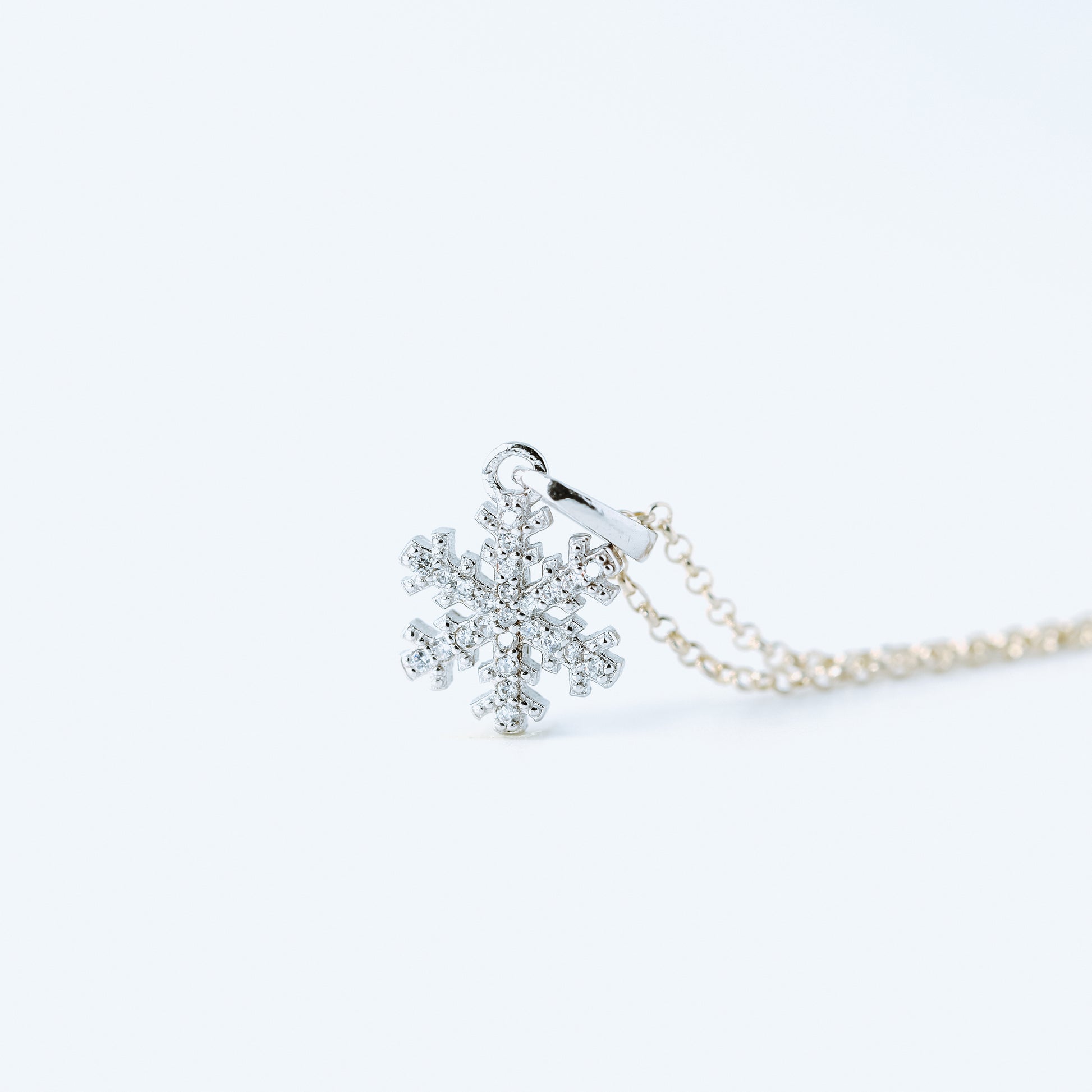 Silver Snowflake Necklace • Dainty Snowflake • Winter Necklace • Snow Necklace • Minimalist Cute Holiday Jewelry for Her • BYSDMJEWELS