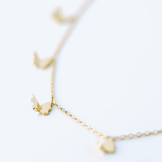 Dainty Butterflies Necklace • Minimal Boho Beaded Necklace • Gold Layered Necklace for Women • BYSDMJEWELS