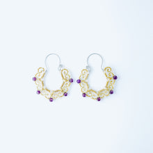 Load image into Gallery viewer, Gemstone Amethyst Earrings • Purple Birthstone Earrings • Statement Earrings • Amethyst Jewelry • Mother&#39;s Day Gift • BYSDMJEWELS

