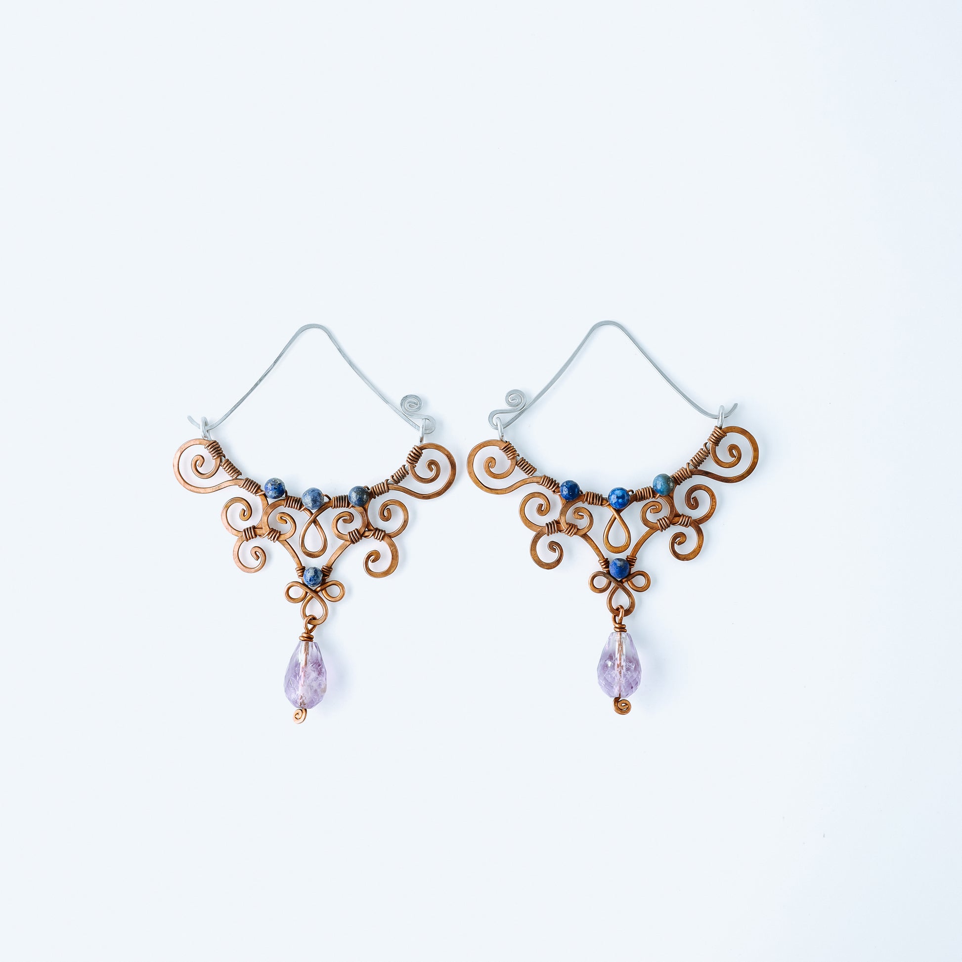 Gemstone Amethyst Earrings • Purple Birthstone Earrings • Statement Earrings • Lapis Lazuli Jewelry • Mother's Day Gift • BYSDMJEWELS