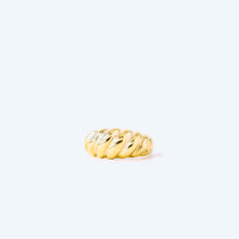 Load image into Gallery viewer, Croissant Ring • Gold Croissant Ring • Twist Ring • Signet Ring • Chunky Ring • Dome Ring • Twisted Ring • Rope Ring • BYSDMJEWELS
