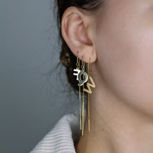 Load image into Gallery viewer, Personalized Letter Threader Earrings • Initial Long Earrings • Alphabet Threader • Second Hole Chain Earring • BYSDMJEWELS
