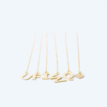 Load image into Gallery viewer, Personalized Letter Threader Earrings • Initial Long Earrings • Alphabet Threader • Second Hole Chain Earring • BYSDMJEWELS
