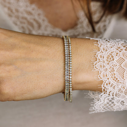 Baguette Tennis Bracelet • Gold Tennis Bracelet • Diamond Bracelet • Dainty Bracelet • Gift for Her • CZ Tennis Bracelet • BYSDMJEWELS
