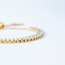 Load image into Gallery viewer, Baguette Tennis Bracelet • Gold Tennis Bracelet • Cubic Zirconia Tennis Bracelet • Dainty Bracelet • Diamond Bracelet • BYSDMJEWELS
