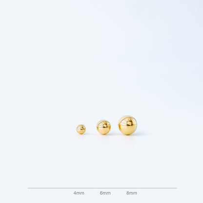 Ball Stud Earrings • Tiny Gold Studs • 4mm 6mm 8mm Gold Ball Studs • Small Stud Earrings • Round Stud Daily wear Studs • BYSDMJEWELS