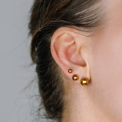 Ball Stud Earrings • Tiny Gold Studs • 4mm 6mm 8mm Gold Ball Studs • Small Stud Earrings • Round Stud Daily wear Studs • BYSDMJEWELS