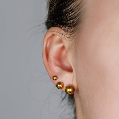 Ball Stud Earrings • Tiny Gold Studs • 4mm 6mm 8mm Gold Ball Studs • Small Stud Earrings • Round Stud Daily wear Studs • BYSDMJEWELS