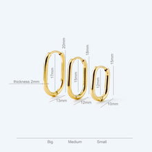 Load image into Gallery viewer, Link Earrings • Cable Link Earrings • Oval Hoop Earrings • Stainless Steel • Minimalist Gold Earrings • Perfect Gift for Her • BYSDMJEWELS
